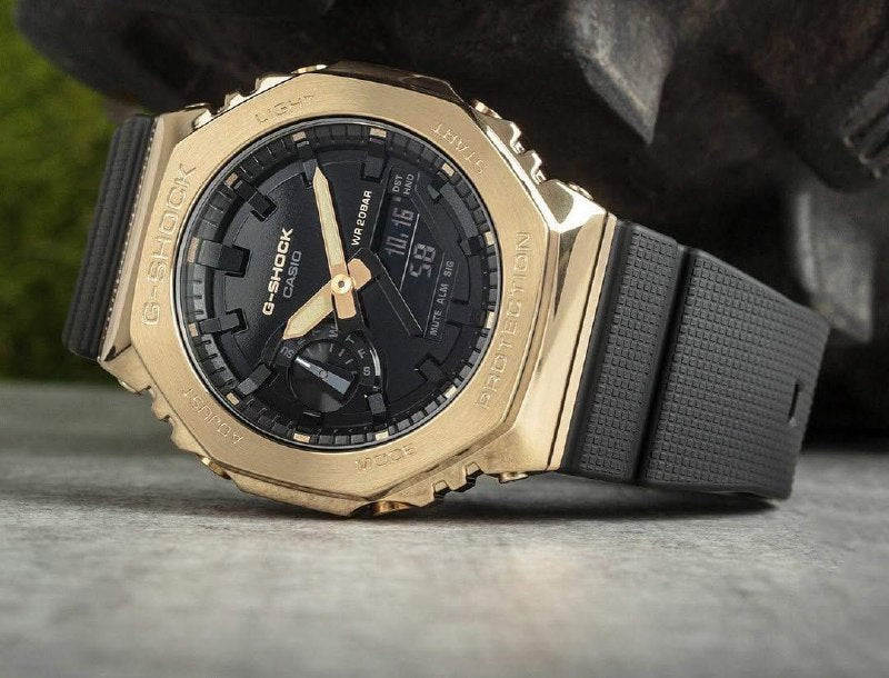 G-Shock GM2100 with golden metal body