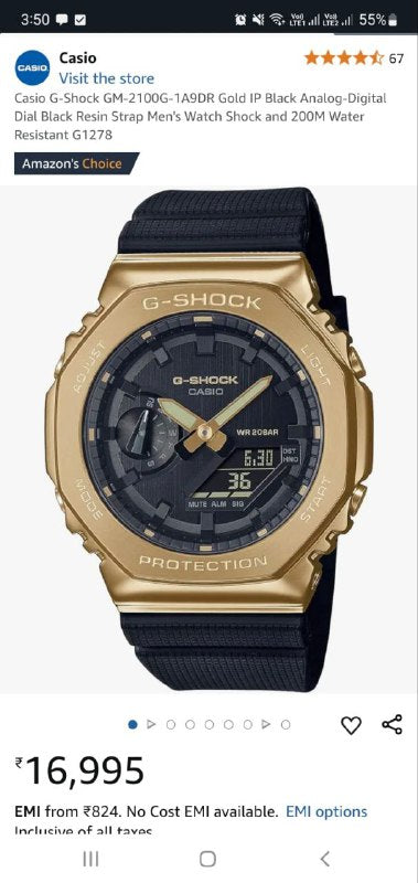 G-Shock GM2100 with golden metal body